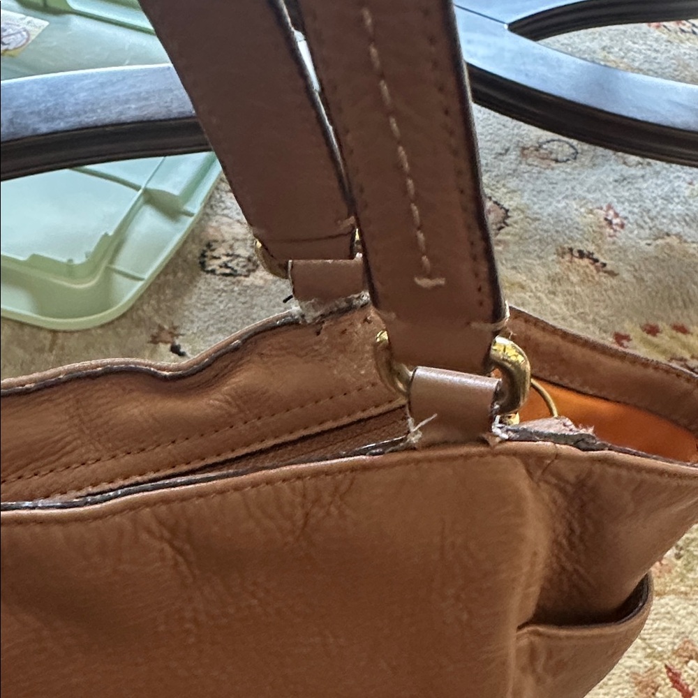 Coach Park Carrie British Tan Leather Tote Bag Rehab Project - Picture 10 of 13